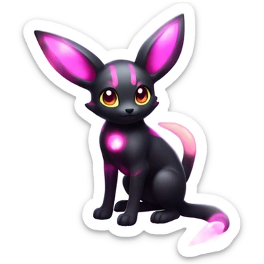  Shiny Umbreon with glowing hot pink markings full body sticker