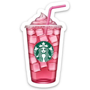 pink iced tea Starbucks drink sticker