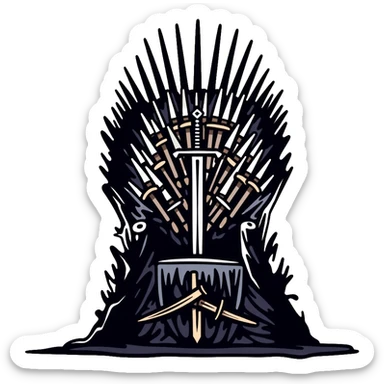 Iron throne made of swords, royal chair from Game of Thrones sticker