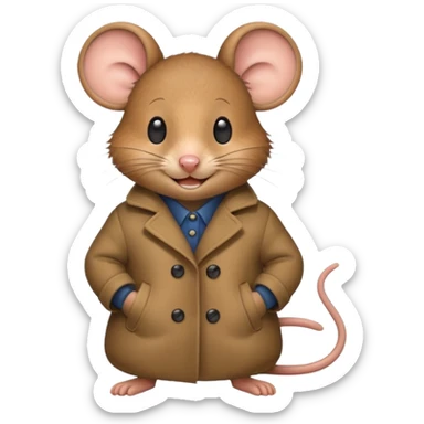 mouse wearing coat sticker