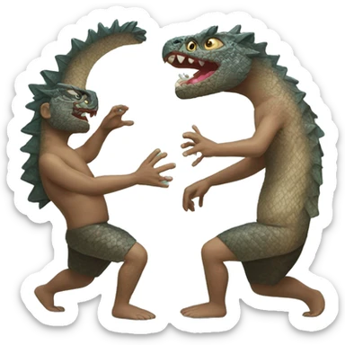 taniwha doing a pukana  sticker