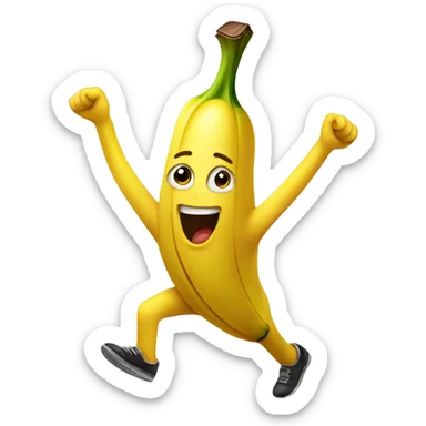 A banana skipping  sticker