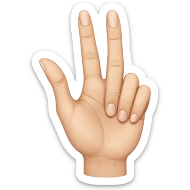 The hand by the palm, the middle finger bent inward, the other fingers are upright and the hand slightly tilted sticker