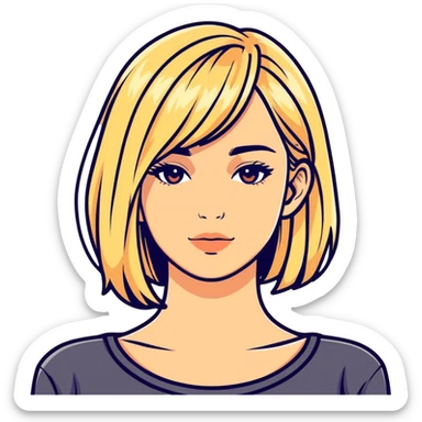 Woman with blonde highlights  sticker