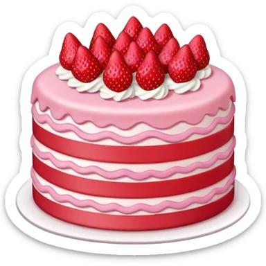 Generate a strawberry cake sticker