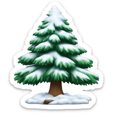 pine tree with snow on it  sticker