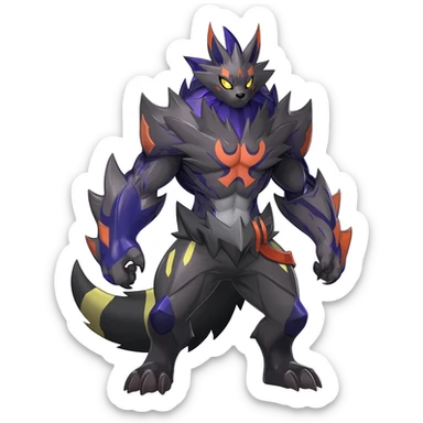 Edgy cool badass animalistic Darkrai-Umbreon-Giratina-Fakémon-hybrid-fusion-creature  sticker
