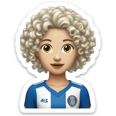 White Curly Girl with Inter Trikot sticker