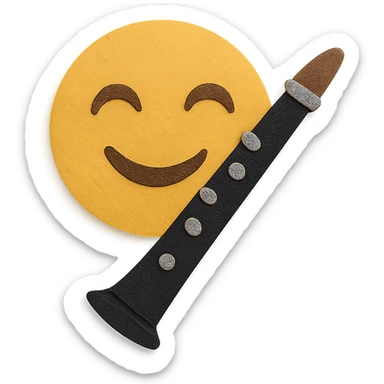 smiling face with clarinet sticker