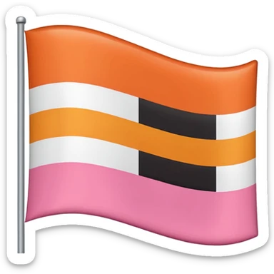 flag with the following colours in order in single horizontal stripes: dark orange, light orange, white, light pink, dark pink sticker