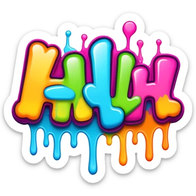 Graffiti of the word huh sticker