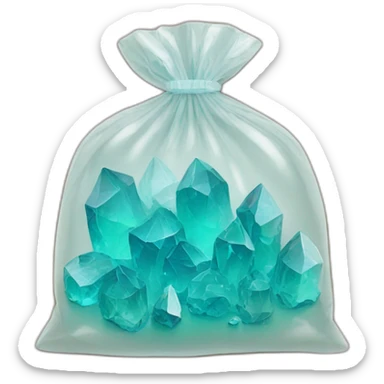 Small crystals in small plastic bag sticker