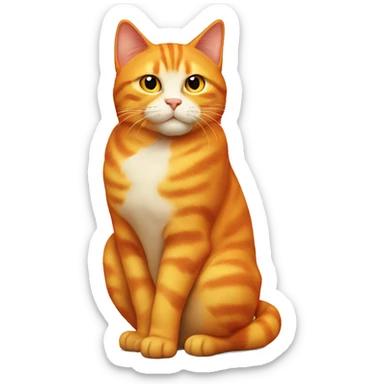 Orange cat fat sticker