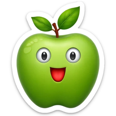 worm, apple sticker