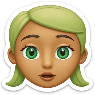 Number four with color green, cute eyes and four mouth from milke salcedo number lore sticker