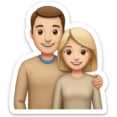 Happy parents standing together smiling sticker