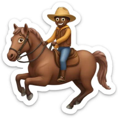 Earthworm riding a horse sticker