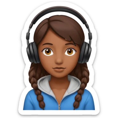 Une fille qui porte un casque écouteur  sticker