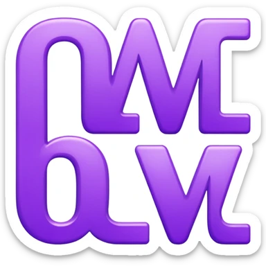 purple alphabet letters sticker