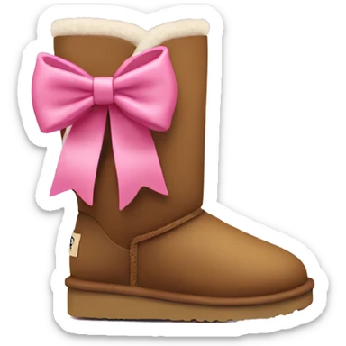 A pretty Ugg boot with a pink bow on the back sticker