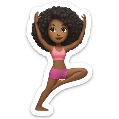 Light skin black woman practicing yoga sticker