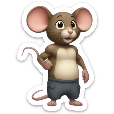 Mouse with massive swollen biceps sticker