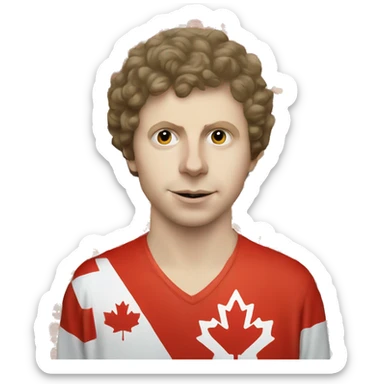 Michael Cera as the Canadian flag sticker