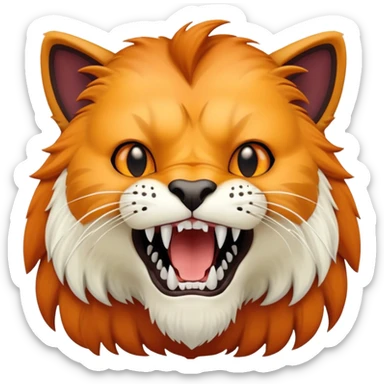 saber-toothed cat with a tiny body and 8-inch-long canine teeth that are ridiculously oversized compared to its minuscule body, extreme contrast sticker