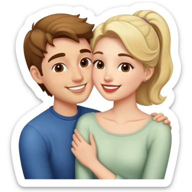 couple kissing sticker