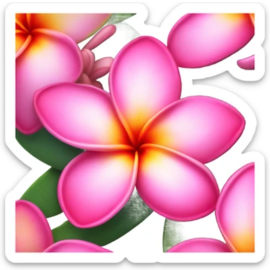 pink frangipani sticker