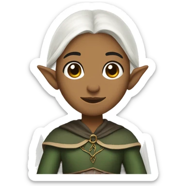 Lord of the rings black hair elf girl  sticker