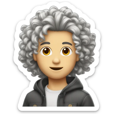 Un garcon de 12 avec des cheveux bouclé sticker