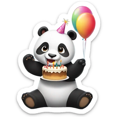Cute panda wishing happy Birthday  sticker