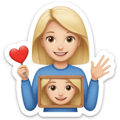 A girl holding a sign saying good girl sticker