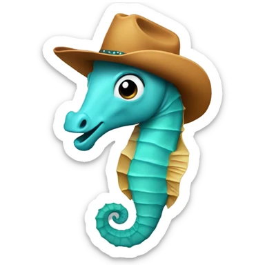 seahorse wearing a cowboy hat sticker