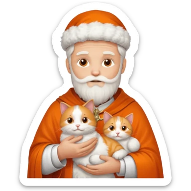 saint nicolaus maar hij houd een kat vast sticker