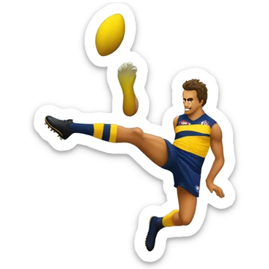 Nick daicos kicking an afl goal with a yellow ball on the MGC sticker
