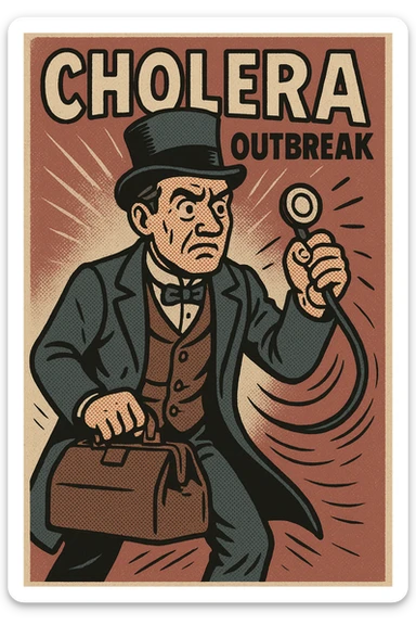 a victorian doctor during the cholera outbreak sticker