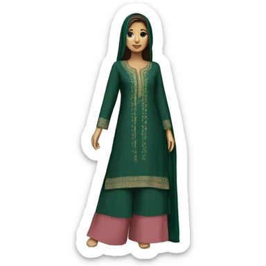 Pakistani shalwar kameez clothes sticker