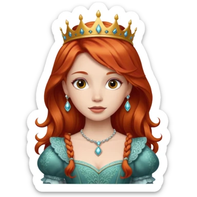 red haired princess sticker
