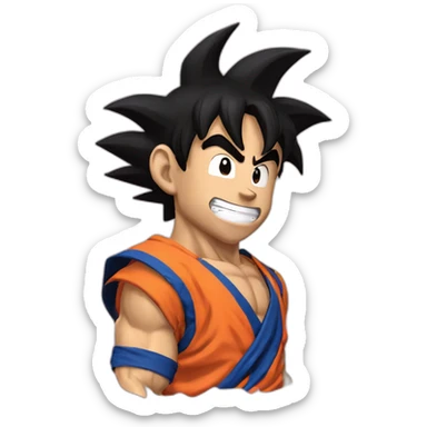Goku blak pelo rosa riendo sticker