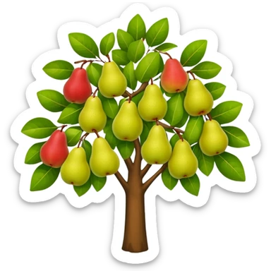 Pear Tree colorful sticker
