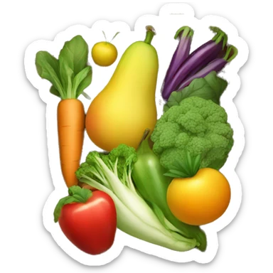 fruit and vegetables in one box sticker