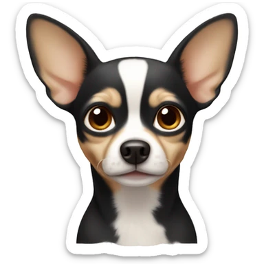 Chihuahua with beige ears and white face sticker