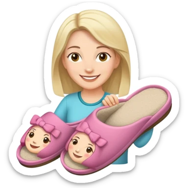 A mom with slippers sticker