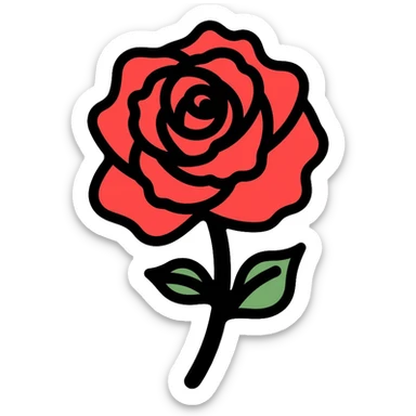 SPD logo with red rose, German Social Democratic Party emblem sticker