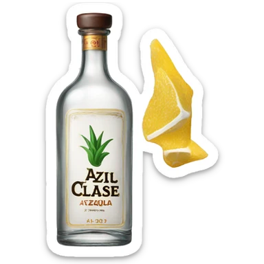 A bottle of clase azúl tequila sticker