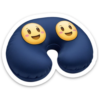 Travel neck pillow in a single dark navy blue color sticker