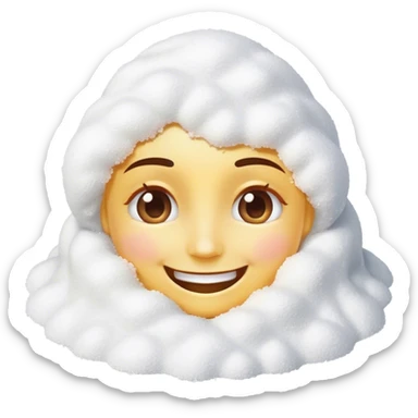 happy face with pile of salt powder sticker