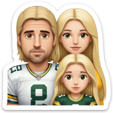 Aaron Rodgers with girl with long blonde hair  sticker
